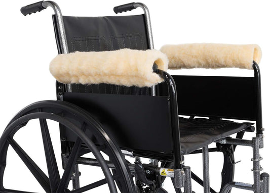 NYOrtho Faux Synthetic Sheepskin Wheelchair Armrest Cushion Pads