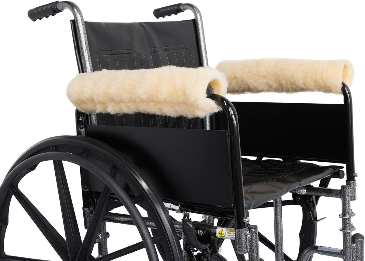 NYOrtho Faux Synthetic Sheepskin Wheelchair Armrest Cushion Pads