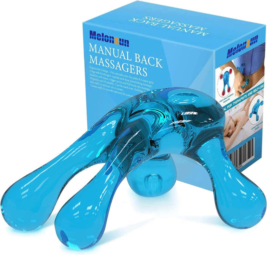 Melonsun Palm Massage Tool - Handheld Four-Point Deep Tissue Massager for Trigger Point, Neck Back Shoulder Pain Relief, Self Massage Between Shoulder Blades, No Therapist Needed