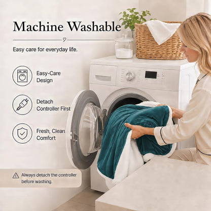 Electric Heated Blanket Full Size 72"x84" – Light Gray | ETL for Safe Overnight, 4 Heat Settings & 10H Auto Off, Dual-Sided Microplush Sherpa for Home Night, Machine washable