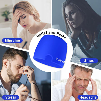 ZNÖCUETÖD Migraine Headache Relief Cap Hat Full Head ice Pack Wrap Cold Cap