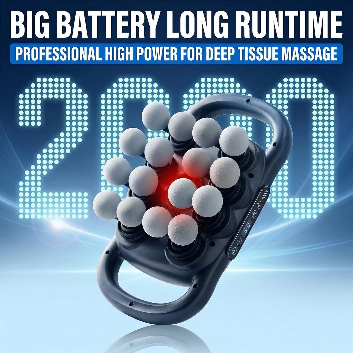 16-Head Massage Gun Deep Tissue, 9 Speeds & 9 Models Electric Percussion Muscle Massager, Quiet Portable Back Massager for Pain Relief, Relaxation for Back, Neck, Shoulders, Legs, Feet (42head)