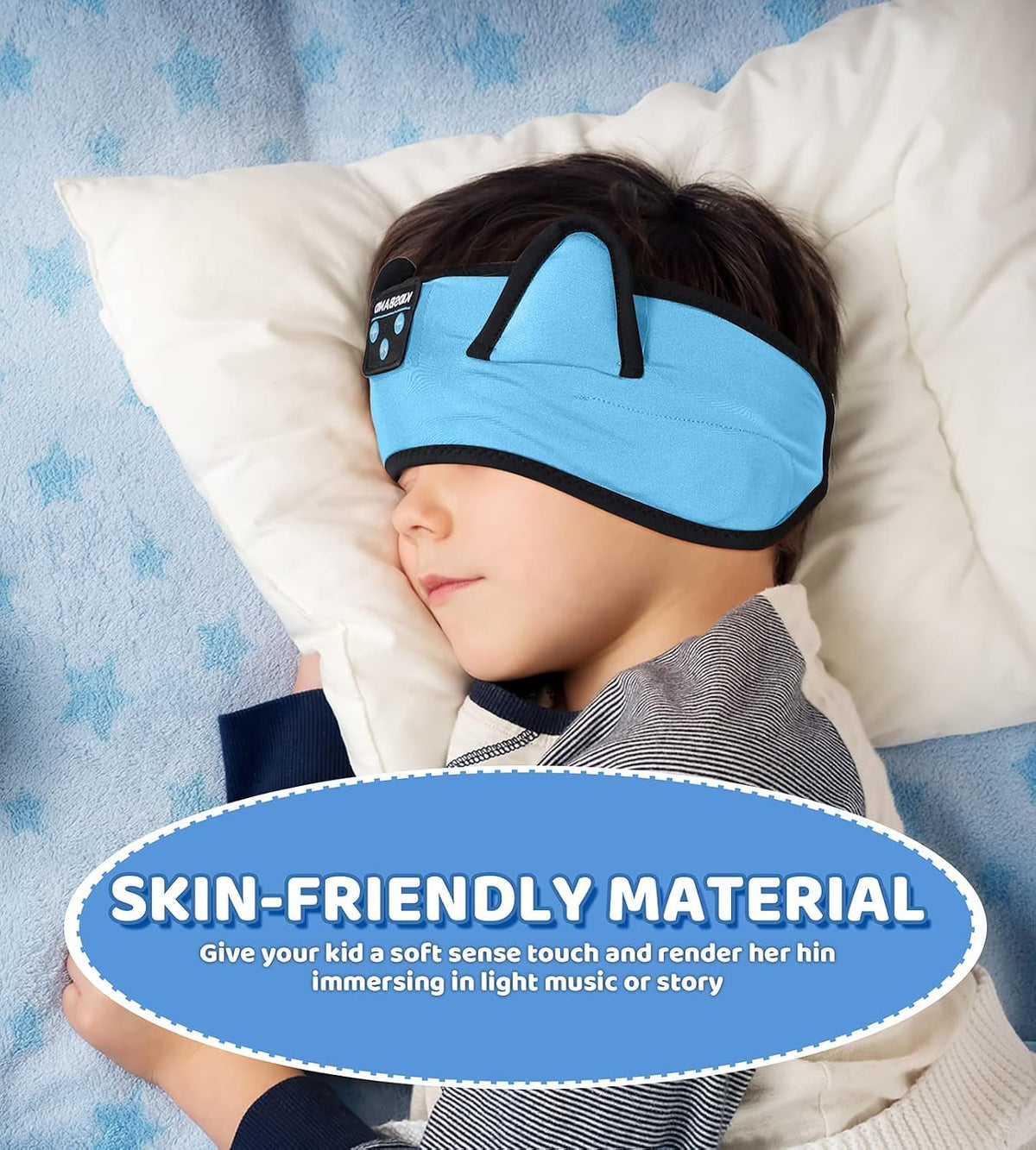 KIDSBAND Kids Bluetooth Headphones, Sleep Headband [Wireless & Wired Playback 2in1] Foldable Headphones for School/Travel/Tablet/Sleep