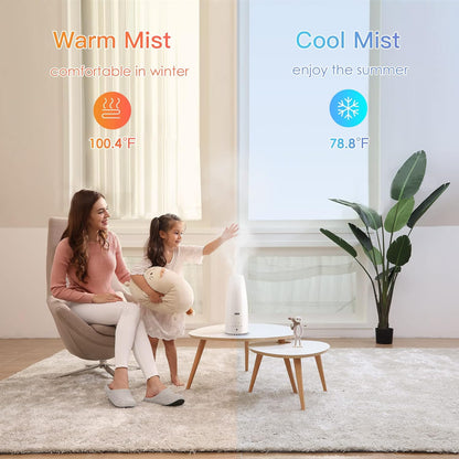 Cool Mist Humidifier，Elecameier Air humidifier for Home/Bedroom with Remote Control 2.3L Smart Air Humidifier for Desk/Office/Bedroom 25dB Whisper Quiet with Auto Shut off dark wood