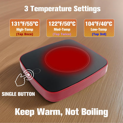 Coffee Mug Warmer - Gifts for Women - Fast Heating 16W Coffee Warmer with 3-Level Temperature Adjustment, 8H Auto Shut-Off, Small Gifts Cup Warmer Suitable for Coffee, Tea, Water, Milk, and Candle