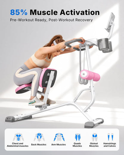 MERACH Full Body Stretch Machine Back Stretcher, 350LBS Weight Capacity | Relieves Back Pain, Extra Wide Seat, Flexibility Training, Padded Seat, Exercise Guide Chart, Stable Steel Frame, Home Gym