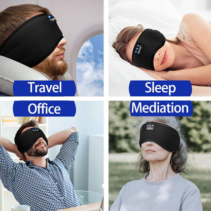 TOPOINT Sleep Mask with Bluetooth Headphones, 3D Eye Mask for Sleep Headphones with White Noise, Total Blackout, 5.4 Bluetooth, Timer, 15 Hours for Women Men, Travel, Meditation, Nap, CPAP Users