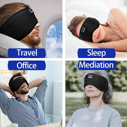 TOPOINT Sleep Mask with Bluetooth Headphones, 3D Eye Mask for Sleep Headphones with White Noise, Total Blackout, 5.4 Bluetooth, Timer, 15 Hours for Women Men, Travel, Meditation, Nap, CPAP Users