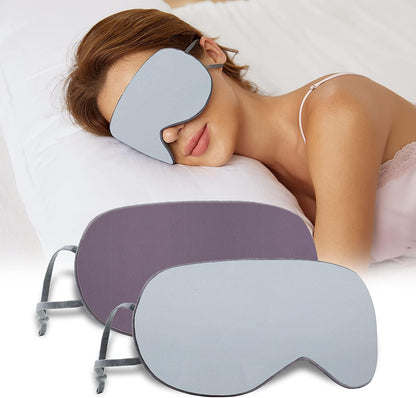 Sleeping Mask 2 Pack, Warm, Cool Double-Sided Use of Sleep Mask, Super Soft Blindfold with Adjustable Strap, Block Out Light, Comfort Sleep Eye Mask for Travel Meditation Nap Black