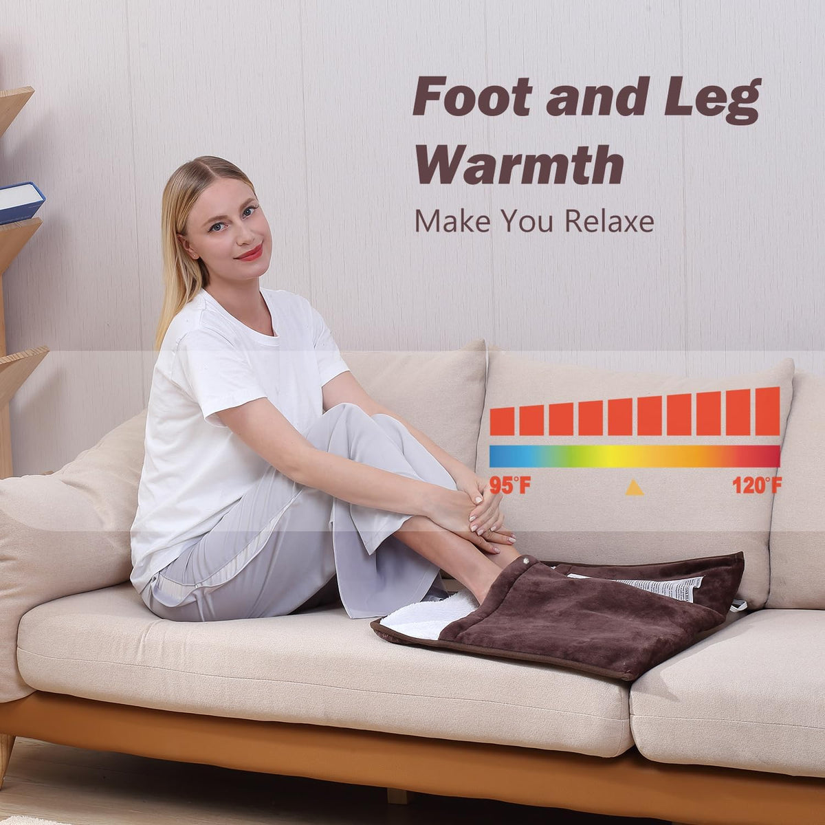 Gintao Electric Heated Foot Warmers for Feet,22"×20" Soft Foot Heating Pad