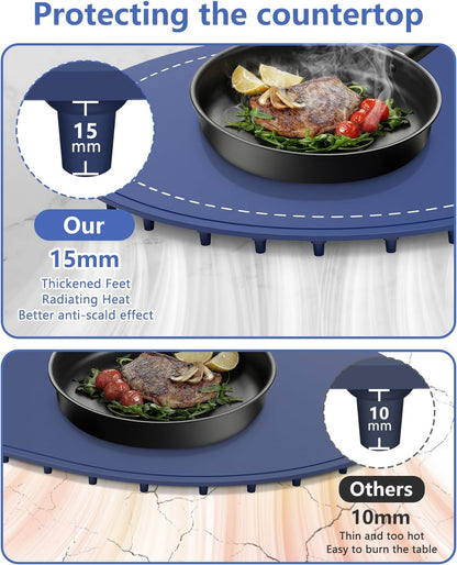 seenlast Warming Mat for Food with Adjustable Temperature Timer,10S Fast Heating Silicone Food Warmers for Parties Buffet and Home Daily,Food Warming Mat with Insulating Pad Raised Feet Protects Table