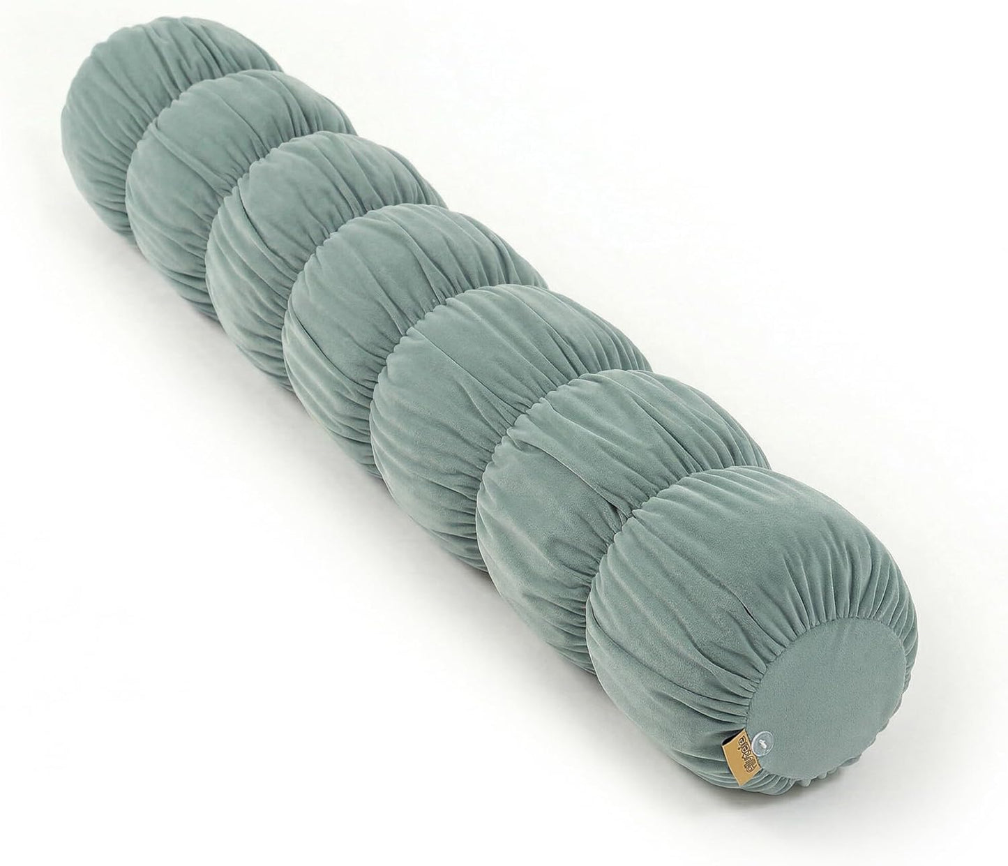Pat. Pend. Long Bolster Pillow for Bed, Small Body Pillow for Adults, Soft Velvet Washable Cover, Cylinder Pillow for Side Sleepers and Leg Support(Misty White, 39"x 7.87")