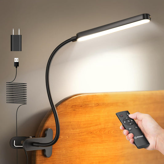 Glocusent Clip On Lamp, 5 Color & 5 Brightness