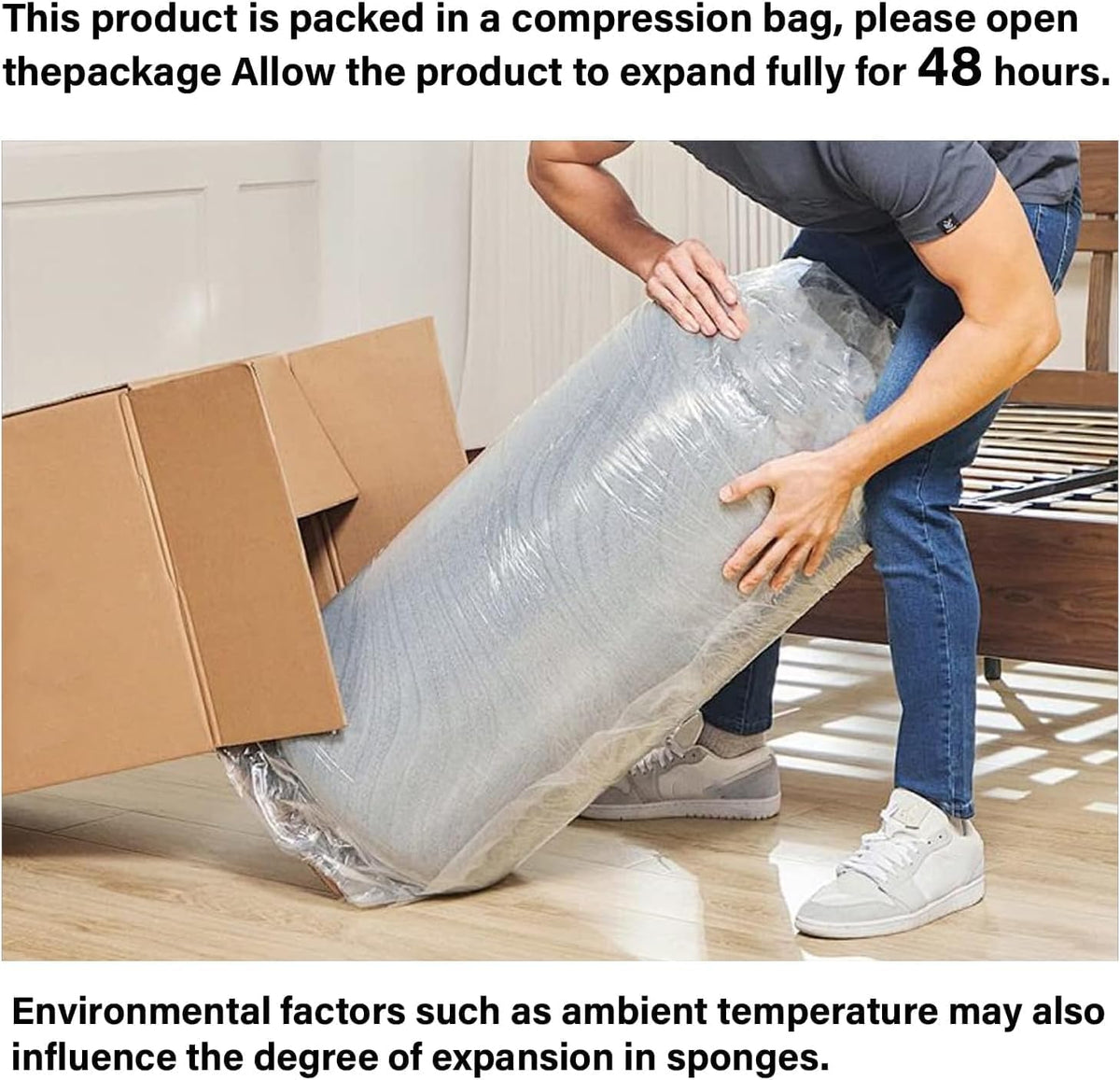 Couch Back Cushion, Shredded Foam Lumbar Support Pillow with Side Pocket