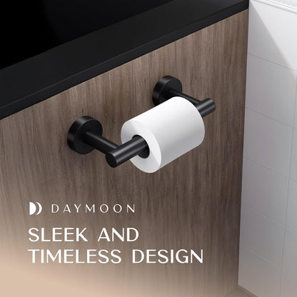 Day Moon™ - Toilet Paper Holder with Shelf - Modern Roll Holder for Bathroom - 1 Pack - Wall Mount - with Storage, Gold