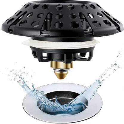 AzWzz Universal Tub Stopper Bathtub Drain Plug, Pop Up Tub Drain Hair Catcher, Drain Cover with Strainer, for 1-3/8 to 2in Bath Drain Hole
