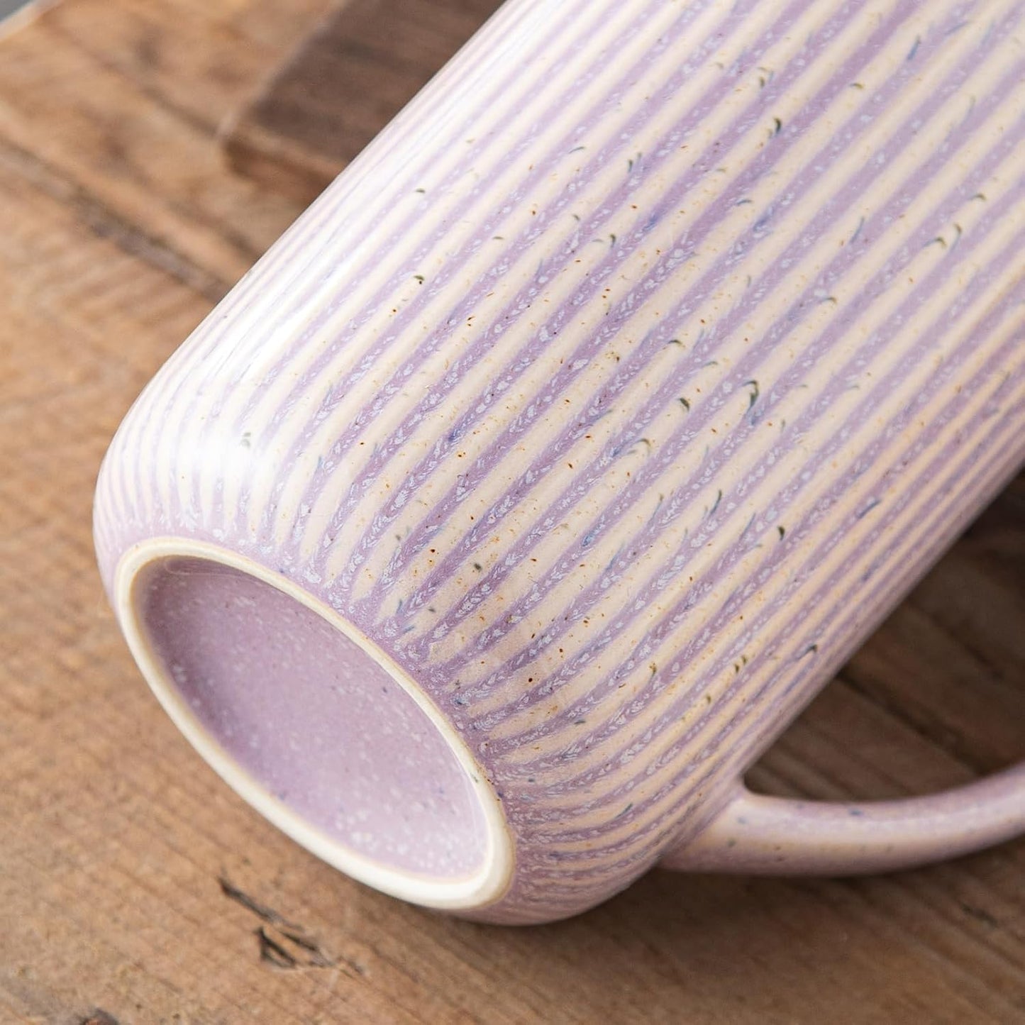 Yundu 15.5oz/470ml Flambe Purple Ceramics Teacups with Infuser and Lid, Loose Leaf Tea Cup