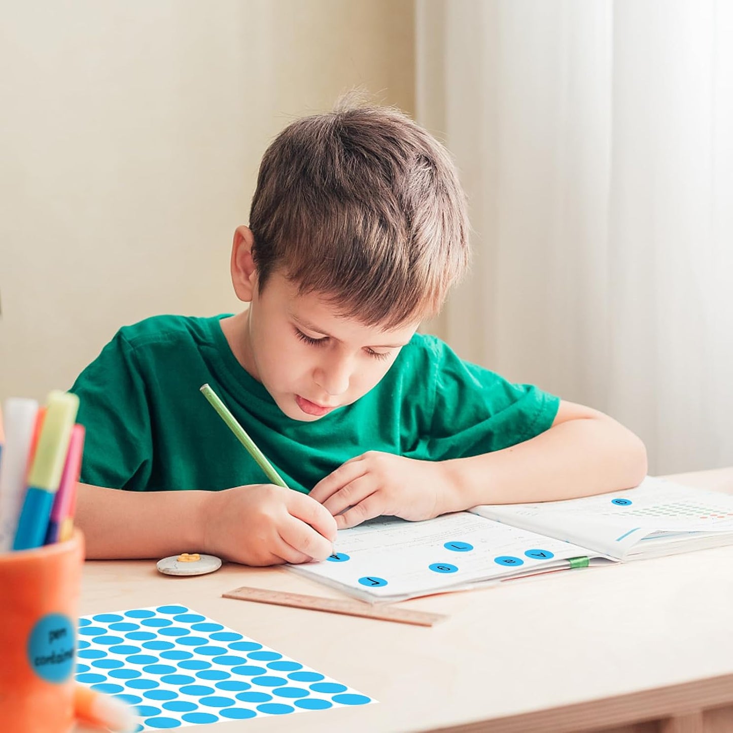 3500 Pieces Dot Stickers, 3/4 inch Color Coding Labels, 10 Color Circle Price Stickers for Office Classroom Student