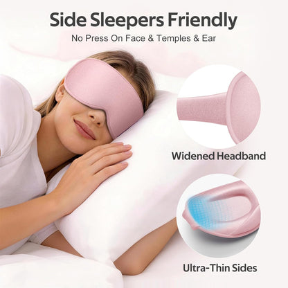 Vynix® Sleep Mask for Men Women - 100% Blackout Eye Masks for Sleep - 3D Soft Sleeping Mask for Side Sleepers - Zero Pressure Lash Extensions Eye Cover Shade for Airplane Travel Essentials, Black