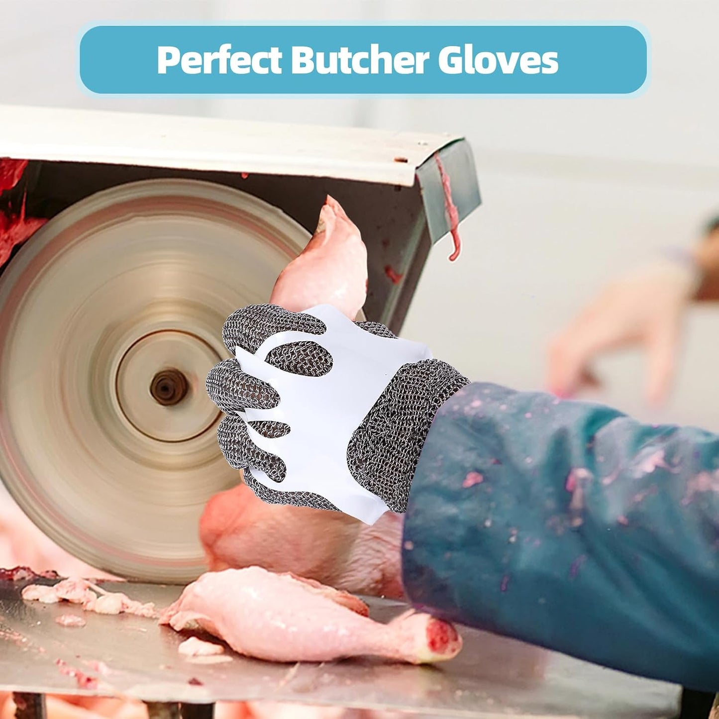 Cut Resistant Glove, Food Grade Stainless Steel Chainmail Butcher Glove for Cutting Meat Oyster Shucking Slicing Fish