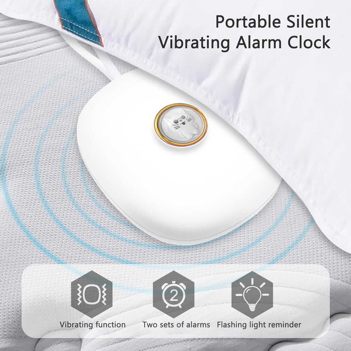 Airshi Vibrating Alarm Clock, Alert Digital Alarm Clock LED Display for Bedroom, Vibrating Alarm Clock for Heavy Sleepers, Extra Loud Bed Shaker Clock for Hearing Impaired