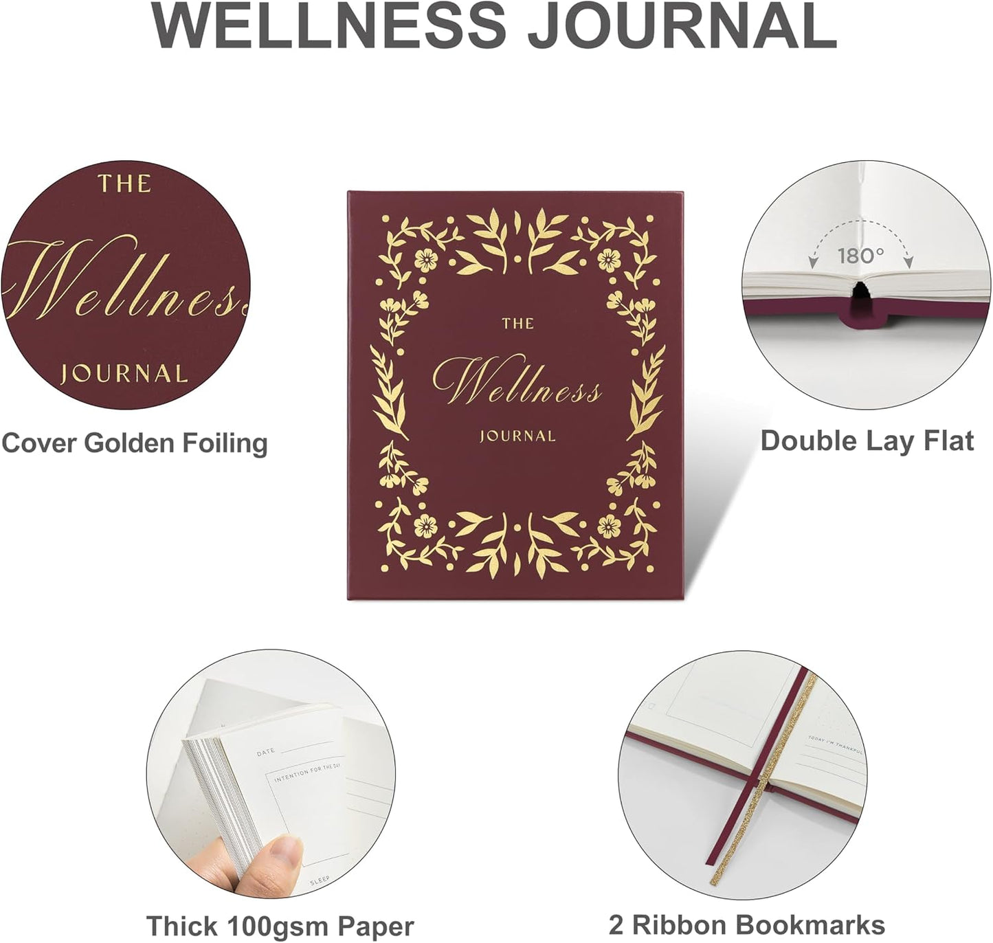 And Per Se Wellness Journal, Self Care & Daily Journal for Women, Mental Health Planner with Habit Tracker, Diet & Goals, Undated, Gift-Ready (Original Beige)