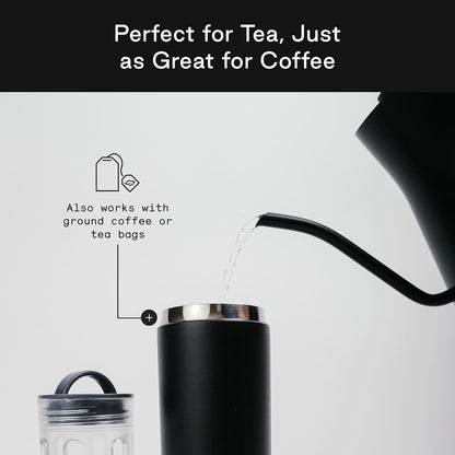 Firebelly Tea, Travel Tea Infuser Mug with Strainer, Insulated Tumbler for Loose Leaf Tea or Coffee, Leakproof Bottle for Hot or Iced Drinks, Stainless Steel Thermos with Lid, Salmon