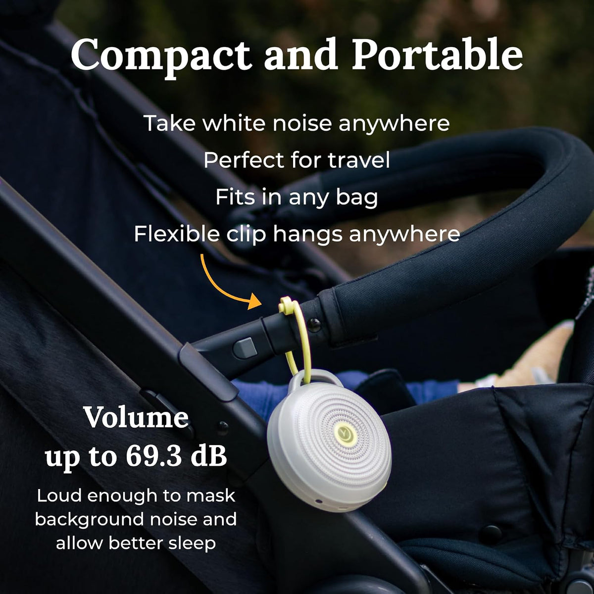 Yogasleep Hushh & Crush Resistant Travel Case, (2 Piece Set) Portable White Noise Sound Machine for Baby, 3 Soothing Natural Sounds, Noise Canceling for Sleep Aid, Office Privacy, & Meditation
