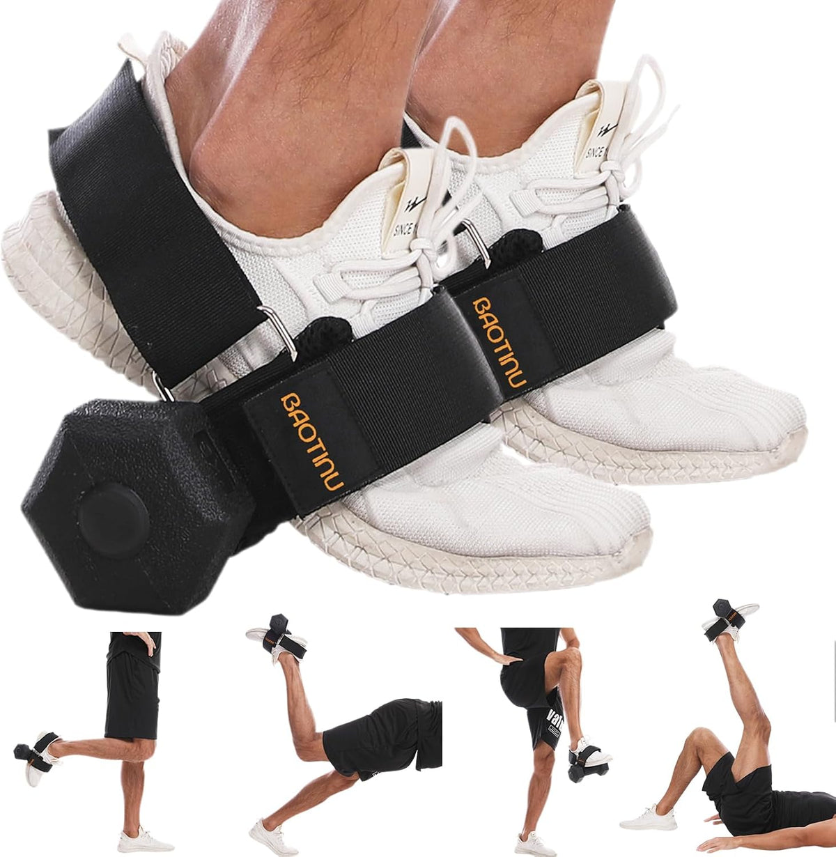Monkey Foot Dumbbell Attachment for Glute Kickback Women's Leg Exercise Workouts at Home Adjustable Ankle Gym Strap Foot Weights Lifting Attachments Equipment for Men Hamstring Curls