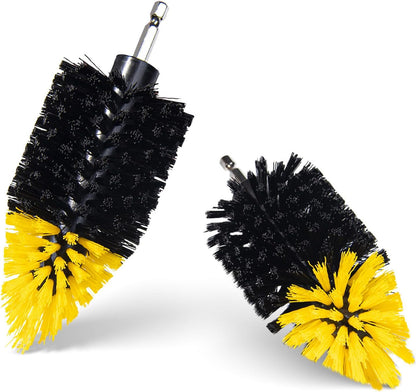 2PCS Tile Corner Drill Brush,New-Tapered Design for Clean Corners | Upgraded Powerful Scrubber Brush,to Tackle Corner Stains,Grout,Tiles,Sinks, Cleaning Corner of Bathtub,Bathroom,Kitchen