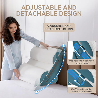 Yojoker Leg Elevation Pillows for Swelling, Memory Foam Wedge Pillow for Legs Blood Circulation, Leg Elevation Pillows for After Surgery, Knee Wedge Pillow for Sleeping Back Hip Ankles Relief