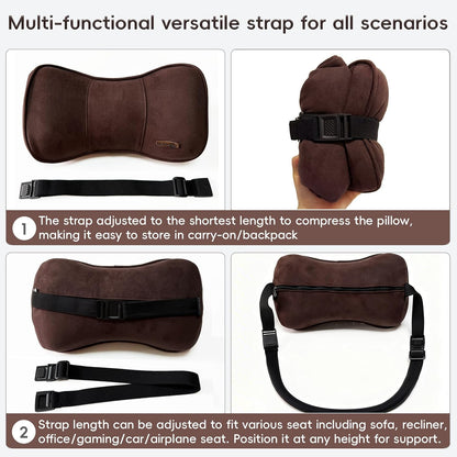 Car Neck Support Pillow Recliner Headrest Pillow for Neck Pain Relief Tan
