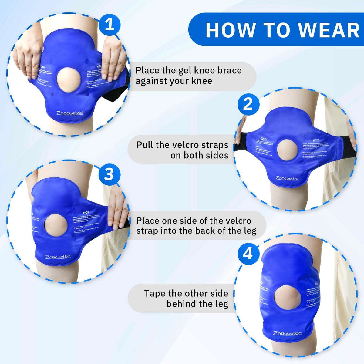 Knee Ice Pack for Injuries Gel Reusable Hot Cold Therapy Compression Wraps for Pain Relief Arthritis Meniscus Tear Surgery Recovery Sprains Swelling Cooling Knees Brace for Women Men Girls Boys