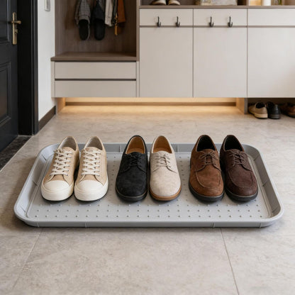 predolo Boot Tray Heavy Duty Silicone Multi Purpose Tray Raised Edge Suitable for Entryway Garden Patio Home Organization, Gray