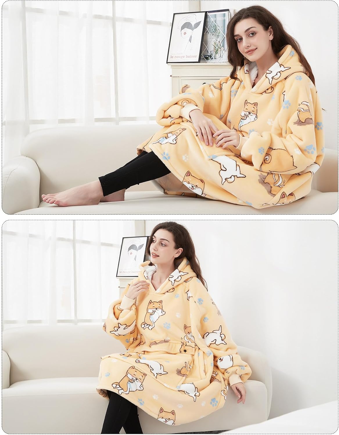 Wearable Blanket Hoodie for Adults With Pocket Strawberry Hoodie | Sherpa, Fuzzy Blanket Hoodie, Oversized Sweatshirt Blanket, Kangaroo Pouch, Cute Birthday Gifts for Sister, Cute Stuff