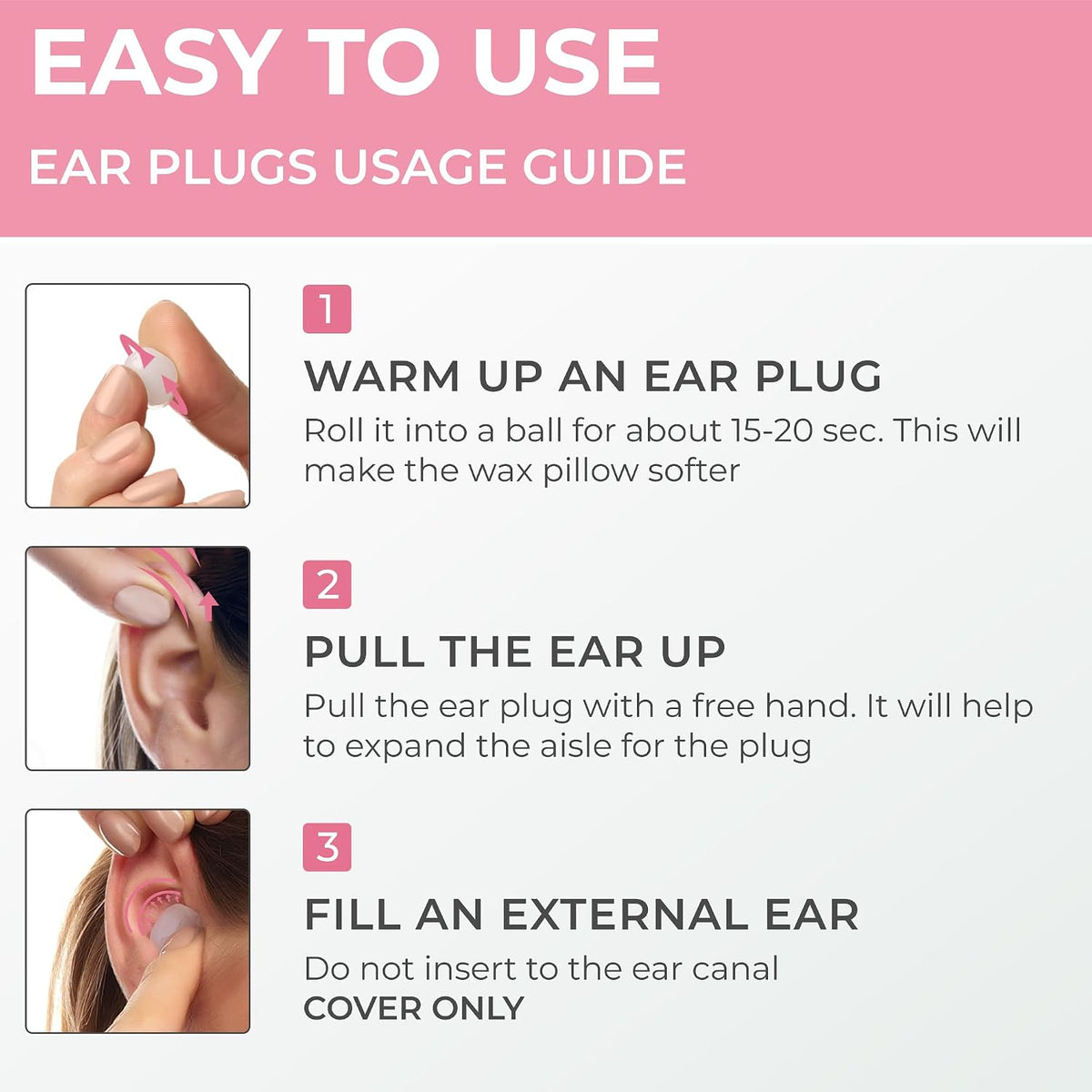 Peace&Quiet PQ Wax Ear Plugs for Sleeping - 30 Silicone Wax Earplugs