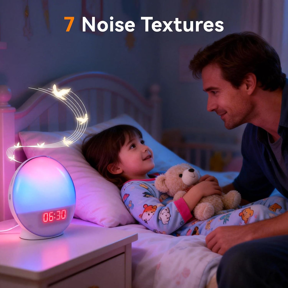 Sunrise Alarm Clock with App Control & White Noise for Heavy Sleeper