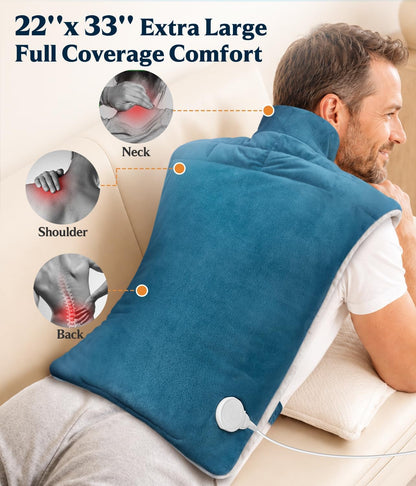 Comfytemp Heating Pad for Back Neck Shoulders, Weighted Electric Heated Pad