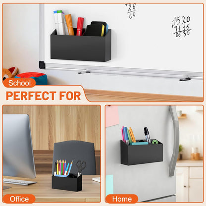 Magnetic Pen Holder for Dry Erase Markers, Strong Magnet, Clear | Sturdy Acrylic Construction, Strong Neodymium Magnet, Holds Multiple Pens and Markers, Fits Whiteboards and Refrigerators
