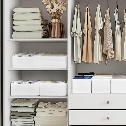 Drawer Organizer Clothes, 10 Pack Dresser Organizer for Baby Clothes, Underwear, Sock- Foldable Closet Organization and Storage Dividers Bins for Nursery, Bedroom (Beige)