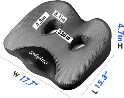 LOUTYTUO Seat Cushion Pillow,100% Memory Foam and Washable Cover,for Office Chair,Car Seat and Wheelchair, Soft Support Seat Cushion