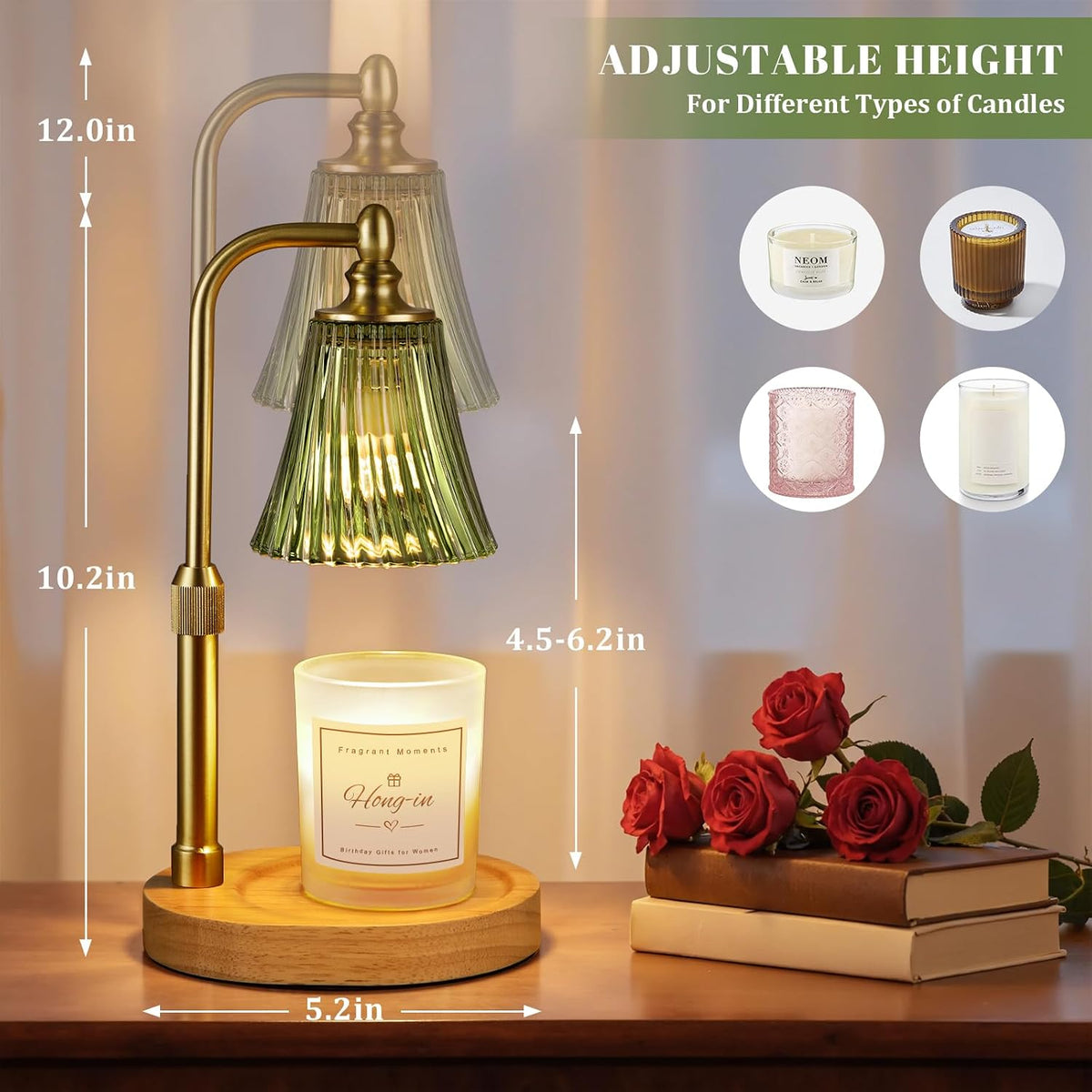 Hong-in Candle Warmer Lamp with Timer,Birthday Gifts for Women Mom Sister