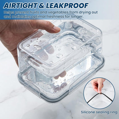 3 Pack Fruit Storage Containers for Fridge with Lids Organizers Basket Refrigerator Colander Kitchen Strainers and Colanders Vegetable Produce Food Glass Washer Airtight Lettuce Keeper Salad