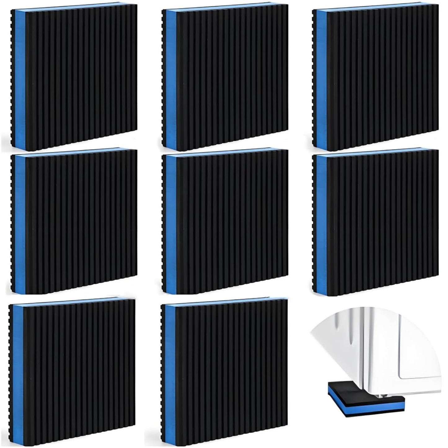 ZAVOOS 8 Pack Anti Vibration Pads for Washing Machine, 4'' x 4'' x 7/8'' | Heavy Duty EVA Sound Isolation Pads, Square Mechanical Vibration Damping Mat for Dryers, Treadmill, Air Conditioner