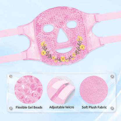Cold Face Eye Masks Ice Face Mask Hot Cold Compress for Dark Circles, Puffiness, Migraines, Headache, Stress, Redness, Cooling Face Masks for Women Man, Skin Care