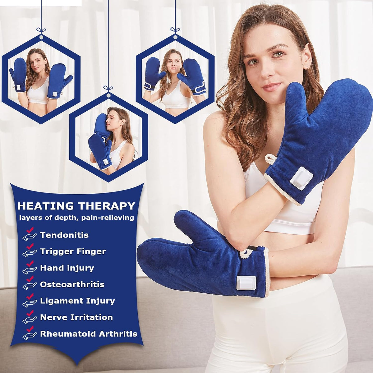 CAMECO 1 Pack Foot Ankle Heating Pad for Neuropathy Pain Relief, 86℉-158℉ Electric Heated Foot Warmer for Achilles Tendinitis & Plantar Fasciitis, Under Desk Heat Therapy Wrap Booties for Women Men