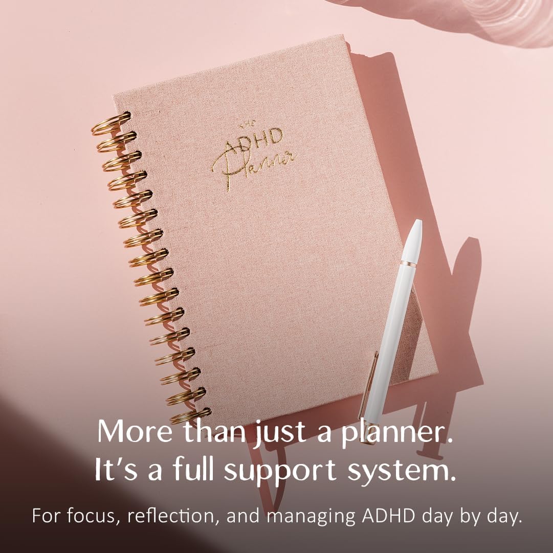 The ADHD Planner for Adults - Undated Daily & Weekly ADHD Journal for Disorganized People, 90 Days - Habit Tracker, Record Emotions & Mood - Academic Goals - Structure & Focus for Adults Brains