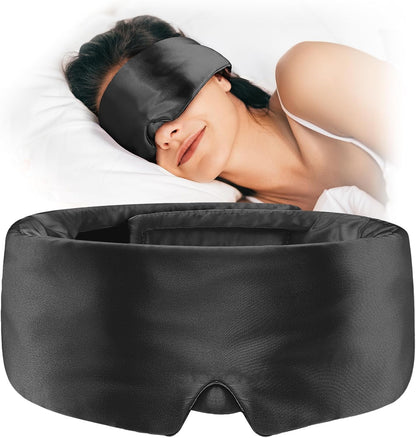 Umisleep Satin Sleep Mask for Side Sleeper, Blackout Eye Mask for Women Men