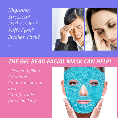 ZNÖCUETÖD Cold Face Eye Mask Ice Pack Reduce Facial Puff, Dark Circles, Hot Cold Compress Pack, Face SPA Gift for Woman Sleeping, Pressure, Headaches, Skin Care, Post Laser Cosmetic Care, Reversible