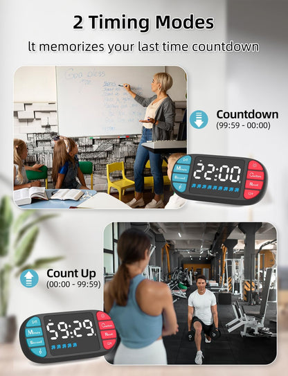 DOOMAY Magnetic Digital Kitchen Timer for Classroom Countdown